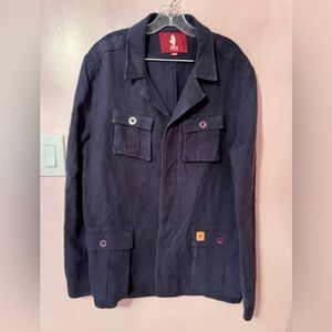 Source Unknown Dark Blue Military Jacket